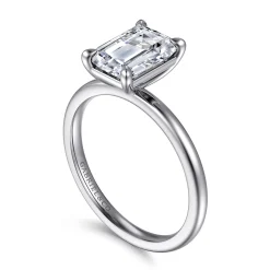 Best Gabriel & Co. Evelina - 14K White Gold Emerald Cut Solitaire Diamond Engagement Ring