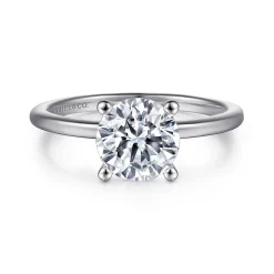 New Gabriel & Co. Evelina - 14K White Gold Round Solitaire Diamond Engagement Ring