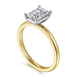 Online Gabriel & Co. Evelina - 14K White-Yellow Gold Emerald Cut Solitaire Diamond Engagement Ring