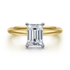 Online Gabriel & Co. Evelina - 14K White-Yellow Gold Emerald Cut Solitaire Diamond Engagement Ring