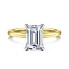 New Gabriel & Co. Evelina - 14K White-Yellow Gold Emerald Cut Solitaire Diamond Engagement Ring