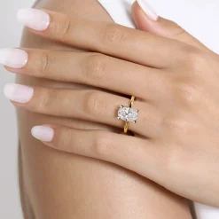 Hot Gabriel & Co. Evelina - 14K White-Yellow Gold Oval Solitaire Diamond Engagement Ring