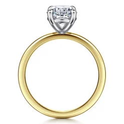 Hot Gabriel & Co. Evelina - 14K White-Yellow Gold Oval Solitaire Diamond Engagement Ring