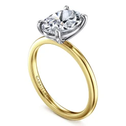 Hot Gabriel & Co. Evelina - 14K White-Yellow Gold Oval Solitaire Diamond Engagement Ring