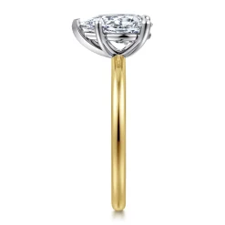 Outlet Gabriel & Co. Evelina - 14K White-Yellow Gold Pear Shape Solitaire Diamond Engagement Ring
