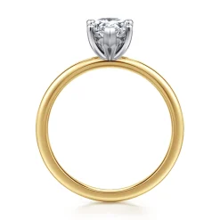 Outlet Gabriel & Co. Evelina - 14K White-Yellow Gold Pear Shape Solitaire Diamond Engagement Ring