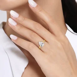 Hot Gabriel & Co. Evelina - 14K White-Yellow Gold Pear Shape Solitaire Diamond Engagement Ring