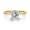 Online Gabriel & Co. Evelina - 14K White-Yellow Gold Princess Cut Solitaire Diamond Engagement Ring