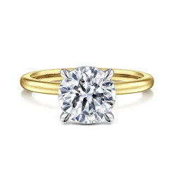 Outlet Gabriel & Co. Evelina - 14K White-Yellow Gold Round Solitaire Diamond Engagement Ring