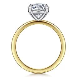 Outlet Gabriel & Co. Evelina - 14K White-Yellow Gold Round Solitaire Diamond Engagement Ring