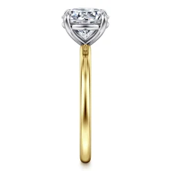 Outlet Gabriel & Co. Evelina - 14K White-Yellow Gold Round Solitaire Diamond Engagement Ring