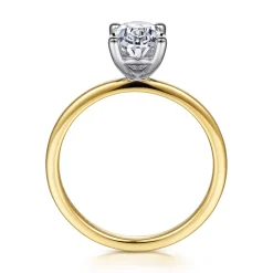 Discount Gabriel & Co. Evelina - 14K White-Yellow Gold Solitaire Diamond Engagement Ring