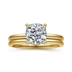 Discount Gabriel & Co. Evelina - 14K Yellow Gold Pear Shape Solitaire Diamond Engagement Ring