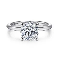 New Gabriel & Co. Evelina - Platinum Round Solitaire Diamond Engagement Ring