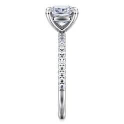 Discount Gabriel & Co. Evelyn - 14K White Gold Cushion Cut Diamond Engagement Ring