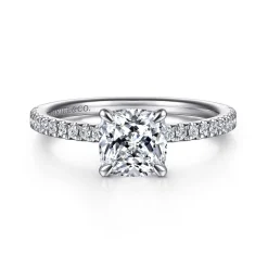 Outlet Gabriel & Co. Evelyn - 14K White Gold Cushion Cut Diamond Engagement Ring
