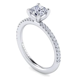 Clearance Gabriel & Co. Evelyn - 14K White Gold Cushion Cut Diamond Engagement Ring