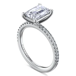 Best Gabriel & Co. Evelyn - 14K White Gold Emerald Cut Diamond Engagement Ring