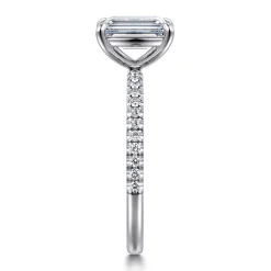 Outlet Gabriel & Co. Evelyn - 14K White Gold Emerald Cut Diamond Engagement Ring