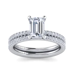 Outlet Gabriel & Co. Evelyn - 14K White Gold Emerald Cut Diamond Engagement Ring
