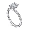 Sale Gabriel & Co. Evelyn - 14K White Gold Emerald Cut Diamond Engagement Ring
