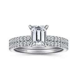 Sale Gabriel & Co. Evelyn - 14K White Gold Emerald Cut Diamond Engagement Ring