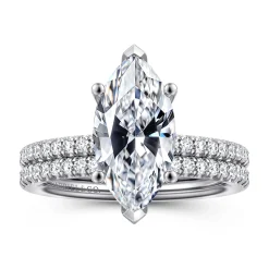 Outlet Gabriel & Co. Evelyn - 14K White Gold Marquise Shape Diamond Engagement Ring