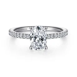 Clearance Gabriel & Co. Evelyn - 14K White Gold Oval Diamond Engagement Ring