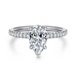 Hot Gabriel & Co. Evelyn - 14K White Gold Pear Shape Diamond Engagement Ring