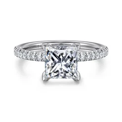 Outlet Gabriel & Co. Evelyn - 14K White Gold Princess Cut Diamond Engagement Ring