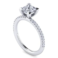 Hot Gabriel & Co. Evelyn - 14K White Gold Princess Cut Diamond Engagement Ring
