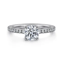Hot Gabriel & Co. Evelyn - 14K White Gold Round Diamond Engagement Ring