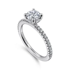 Hot Gabriel & Co. Evelyn - 14K White Gold Round Diamond Engagement Ring