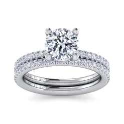 Discount Gabriel & Co. Evelyn - 14K White Gold Round Diamond Engagement Ring