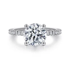 Clearance Gabriel & Co. Evelyn - 14K White Gold Round Diamond Engagement Ring
