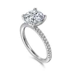 Clearance Gabriel & Co. Evelyn - 14K White Gold Round Diamond Engagement Ring