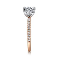 Online Gabriel & Co. Evelyn - 14K White-Rose Gold Round Diamond Engagement Ring