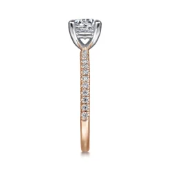 Sale Gabriel & Co. Evelyn - 14K White-Rose Gold Round Diamond Engagement Ring