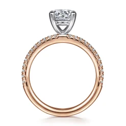 Sale Gabriel & Co. Evelyn - 14K White-Rose Gold Round Diamond Engagement Ring