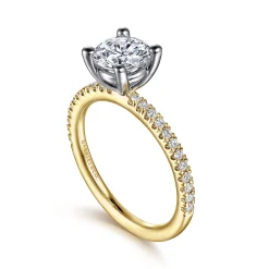 Online Gabriel & Co. Evelyn - 14K White-Yellow Gold Round Diamond Engagement Ring