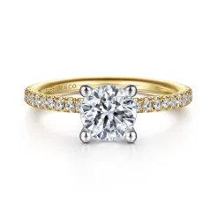 Online Gabriel & Co. Evelyn - 14K White-Yellow Gold Round Diamond Engagement Ring