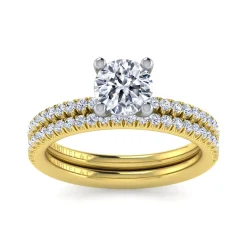 Online Gabriel & Co. Evelyn - 14K White-Yellow Gold Round Diamond Engagement Ring
