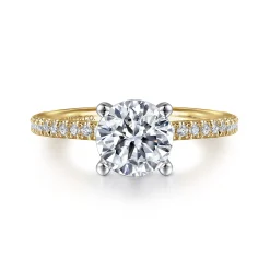 Sale Gabriel & Co. Evelyn - 14K White-Yellow Gold Round Diamond Engagement Ring