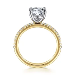 Sale Gabriel & Co. Evelyn - 14K White-Yellow Gold Round Diamond Engagement Ring