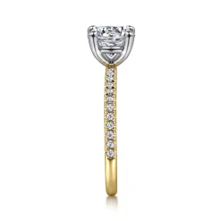 Sale Gabriel & Co. Evelyn - 14K White-Yellow Gold Round Diamond Engagement Ring