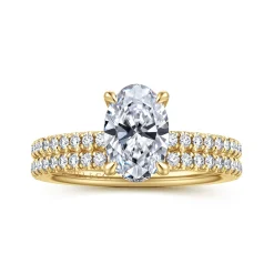 Outlet Gabriel & Co. Evelyn - 14K Yellow Gold Oval Diamond Engagement Ring