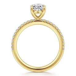 Outlet Gabriel & Co. Evelyn - 14K Yellow Gold Oval Diamond Engagement Ring
