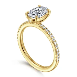 Outlet Gabriel & Co. Evelyn - 14K Yellow Gold Oval Diamond Engagement Ring