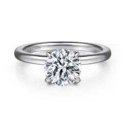New Gabriel & Co. Evelynn - 14K White Gold Round Solitaire Diamond Engagement Ring