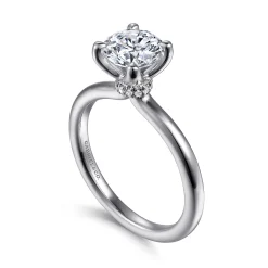 New Gabriel & Co. Evelynn - 14K White Gold Round Solitaire Diamond Engagement Ring